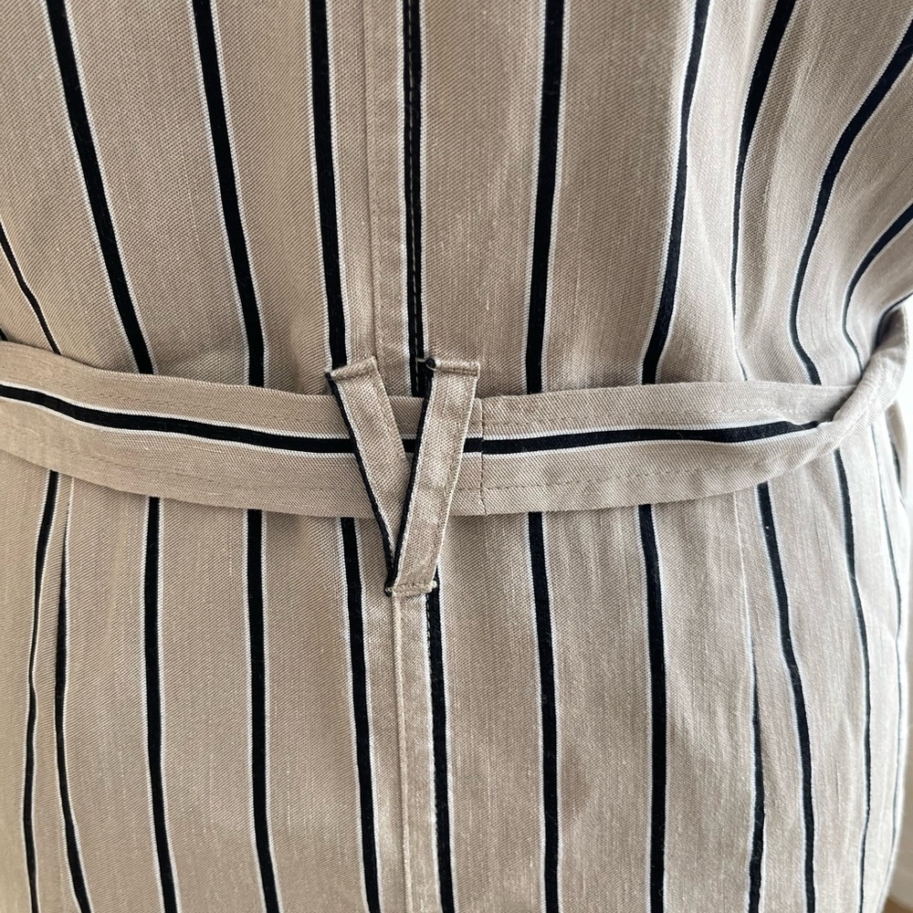 Rag & Bone Roxanne utility Dress linen blend belt 
Striped Beige Black SIZE S - Picture 7 of 16